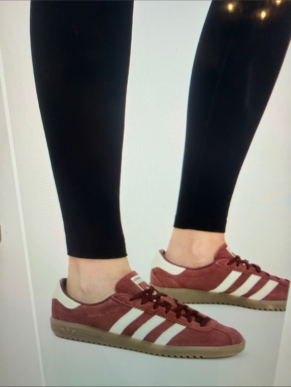 NIB adidas BRMD Burgundy Suede Sneakers with White Stripes
